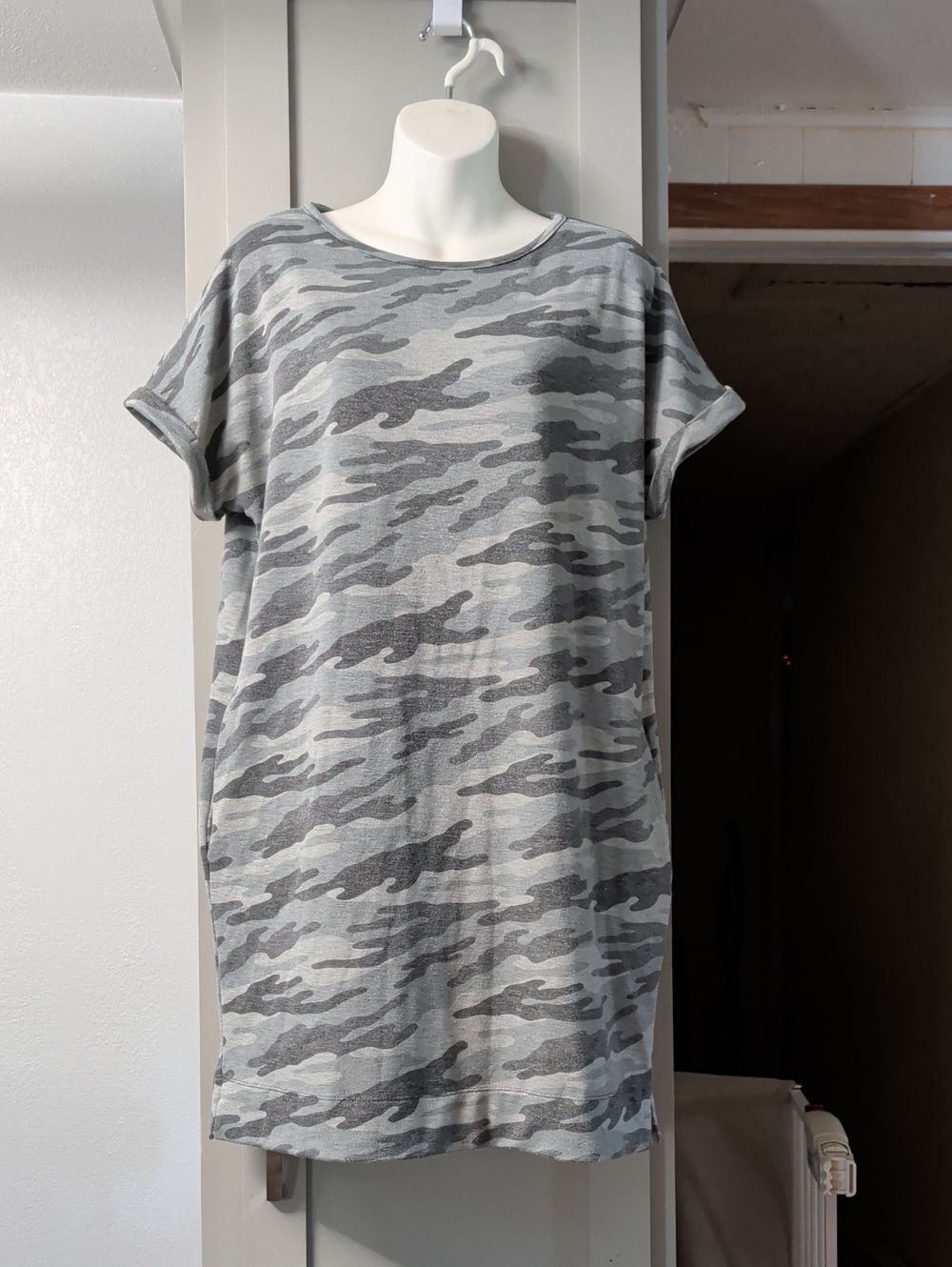 Gray Camo Short Sleeve Tunic Tee